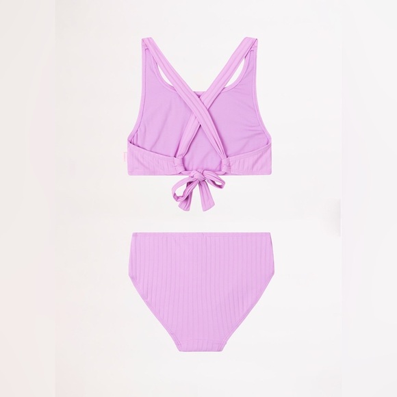 NWT Seafolly Australia Girls Summer Essential Tie Back Bikini in Violet size 14 - Picture 2 of 8